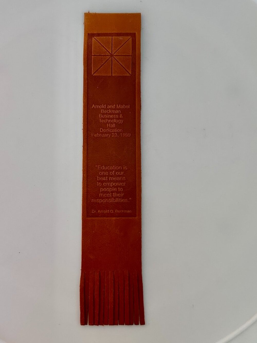 Leather Chapman University Bookmark Beckman Business & Technololy Hall 1999